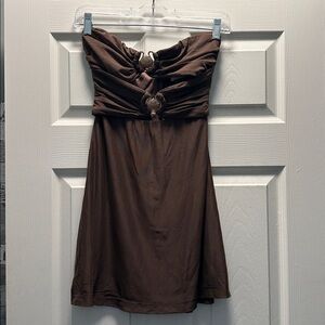 Hello Molly Chocolate Strapless Dress